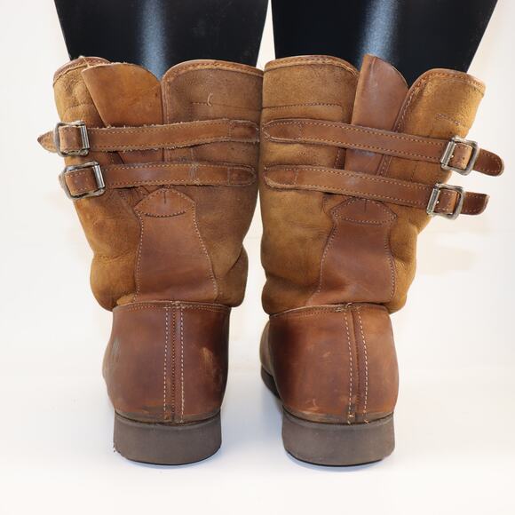 Timberland Men’s Leather Shearling Lined Boots Vibram Sole Size 12 - Picture 2 of 6